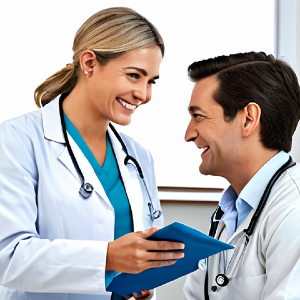 **

"A professional female doctor, fully clothed in modest medical attire, consults with a smiling patient in a bright and modern clinic, safe for work, appropriate content, perfect anatomy, professional setting, high quality medical illustration, family-friendly."

**