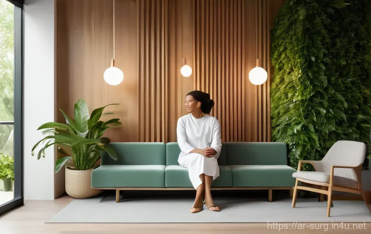 치질 치료 레이저 시술 - Image Prompt 1: The Embrace of Modern Comfort**